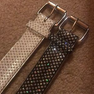 NWOT belts. Iridescent sparkle